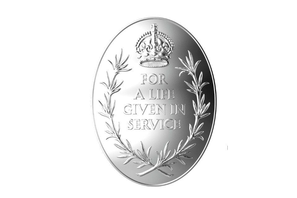 Elizabeth Emblem, presented to the familiy of public servants who have been killed in the line of duty