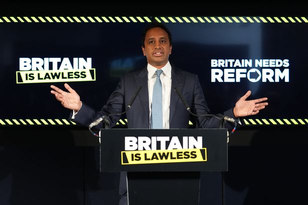 Zia Yusuf speaking during Reform UK press conference in Westminster