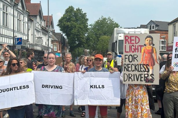 Road safety campaigners in Harborne