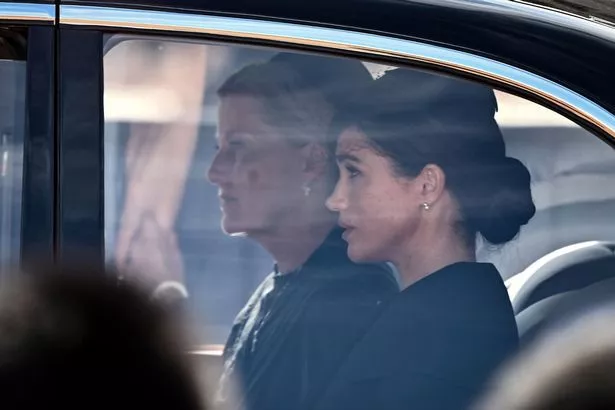 Meghan Markle and Sophie Wessex will follow the Queen's funeral procession in a shared car last week