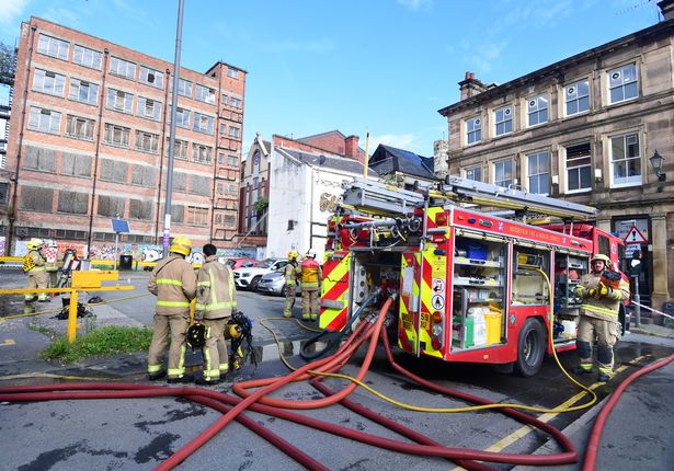 Firefighters at the scene on Eberle Street