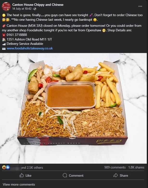 The bizarre Facebook post