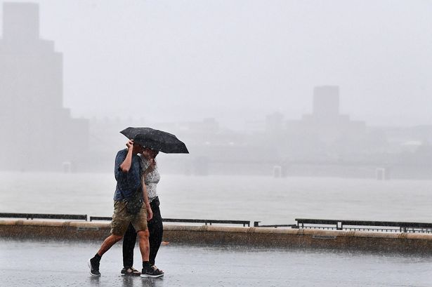 The Met Office has warned of a potential for heavy showers and thunderstorms in parts of the country from Sunday