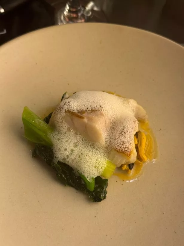 One of the courses plated up at the restaurant