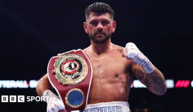 Joe Cordina with the WBO global lightweight title belt