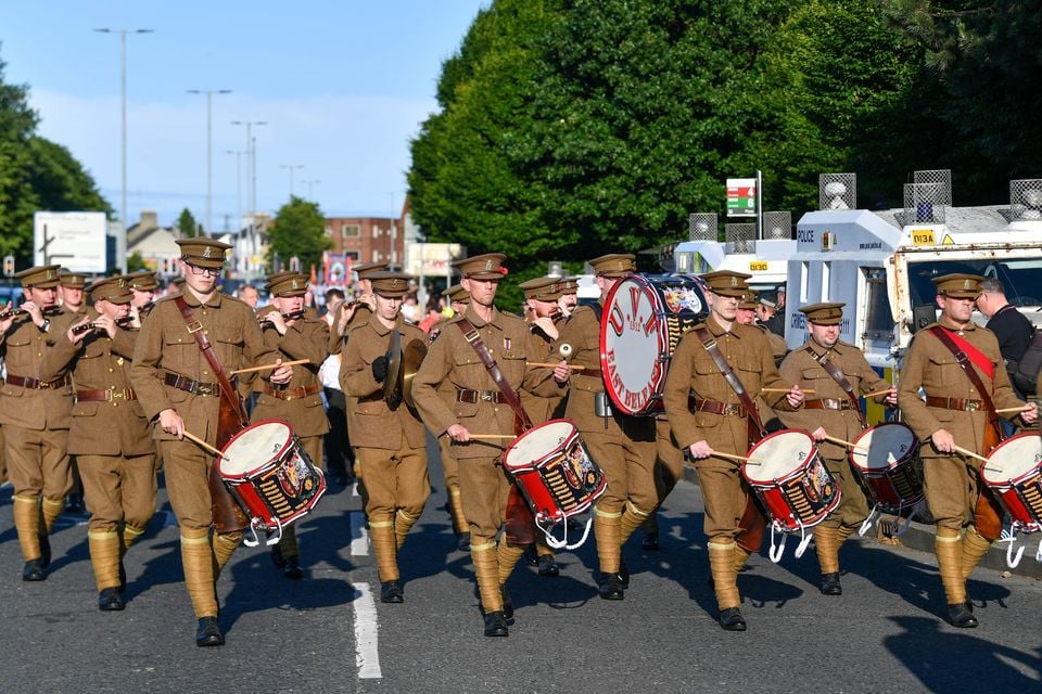 The Annual Somme Parade passing through East Belfast on Monday Evening.  Photo - Andrew McCarroll/ Pacemaker Press
