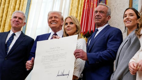 Robert F Kennedy Jr sworn in as Donald Trump's secretary of health and human services – video