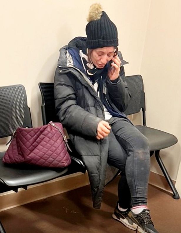 A pic of Keeley in a big long coat on a park bench on the phone with a bag beside her. She would target shops every morning and raked in up to £8,000 a day selling on the stolen items via WhatsApp in order to feed her heroin addiction.  