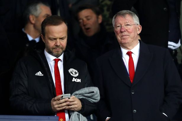 Ed Woodward and Alex Ferguson in the stands