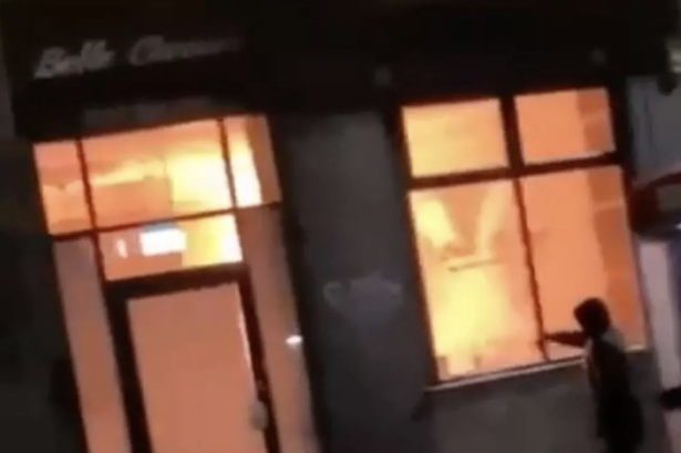 The perpetrator hurled a flaming object into the salon, causing an explosion (Image: Supplied)