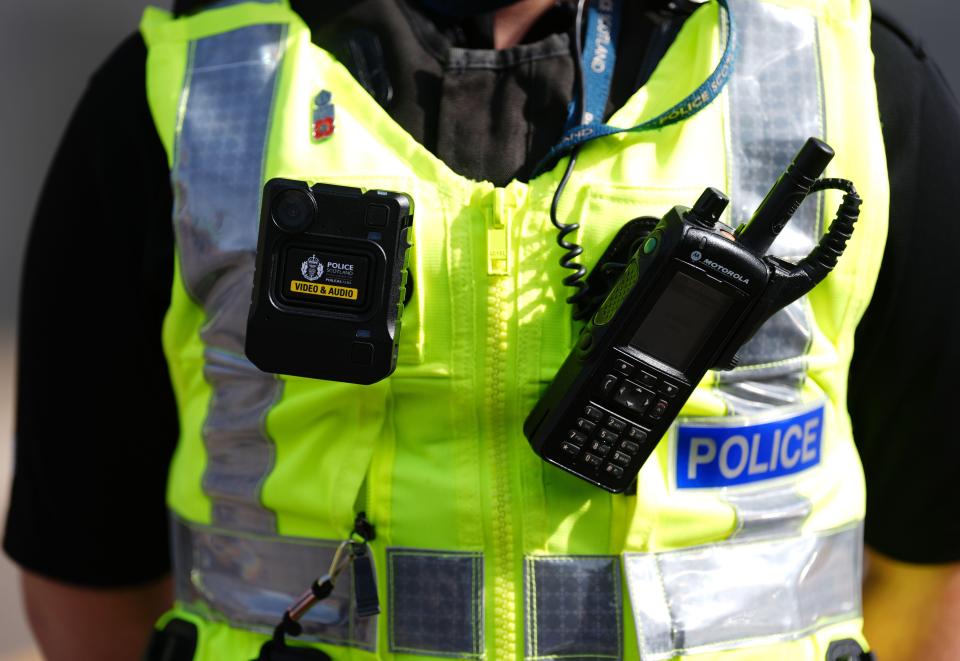 Police body camera and radio.