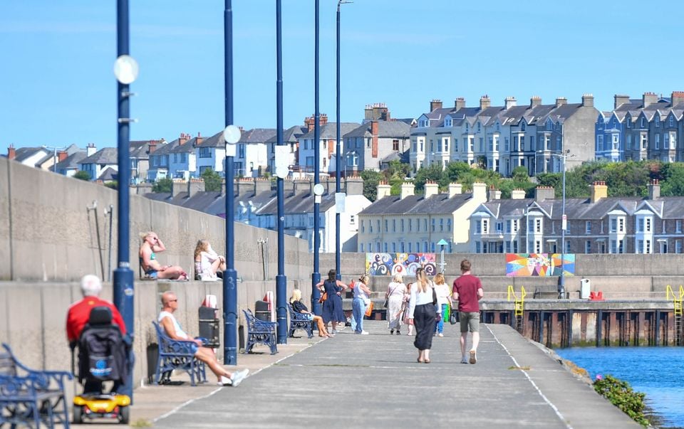People in Bangor enjoying the sunny weather