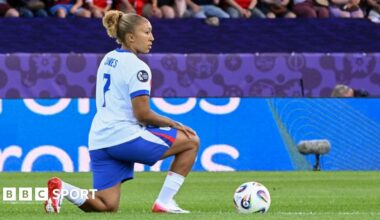 England and Sweden take the knee before their Women's Euro quarter-final