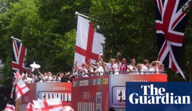 ‘Lionesses hear the roar’: 65,000 England fans celebrate Euros win in London | England women's football team