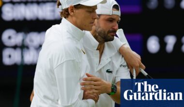 Sinner fortunate to reach quarter-finals as Dimitrov retires injured leading by two sets | Wimbledon 2025