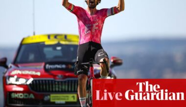 Tour de France 2025: Ben Healy wins stage six, Van der Poel pips Pogacar to yellow jersey – as it happened | Tour de France 2025