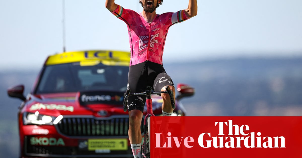 Tour de France 2025: Ben Healy wins stage six, Van der Poel pips Pogacar to yellow jersey – as it happened | Tour de France 2025