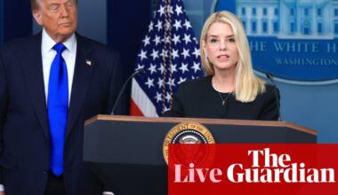 Trump defends attorney general as Maga base furious over justice department’s handling of Epstein files – live | Trump administration
