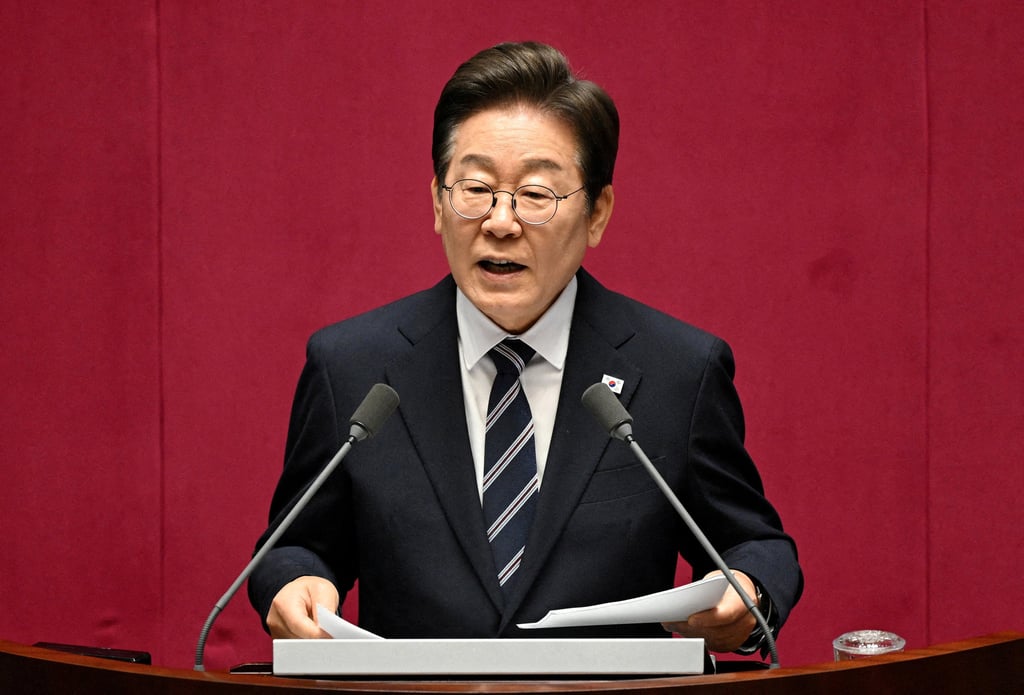 South Korean President Lee Jae-myung delivers a speech on the second supplementary budget proposal for 2025 at the National Assembly in Seoul, South Korea, on June 26. Photo: Reuters