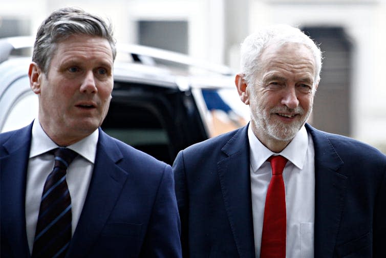 Starmer and Corbyn side by side