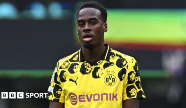 Jamie Gittens playing for Borussia Dortmund in the Club World Cup