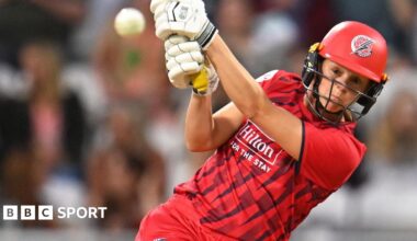 Eve Jones batting for Lancashire