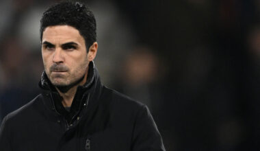 Arsenal manager Mikel Arteta reacts during the English Premier League football match between Luton Town and Arsenal at Kenilworth Road in Luton, north of London on December 5, 2023.