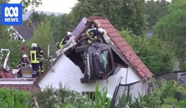 Car crashes into barn roof in Germany, child among seriously injured