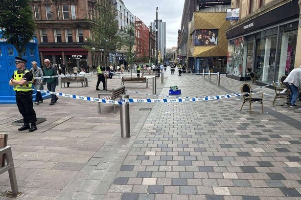 The cordon on Sauchiehall Street