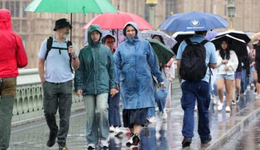 Maps show where rain will hit UK as parts of country set to receive half a month's rainfall in 24 hours