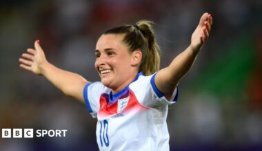 A graphic that reads 'Follow our women's football TikTok' with a picture of a mobile phone