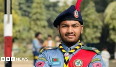 Bangladesh's fire service and security personnel conduct a search and rescue operation after an Air Force training jet crashed into a school in Dhaka on July 21, 2025.