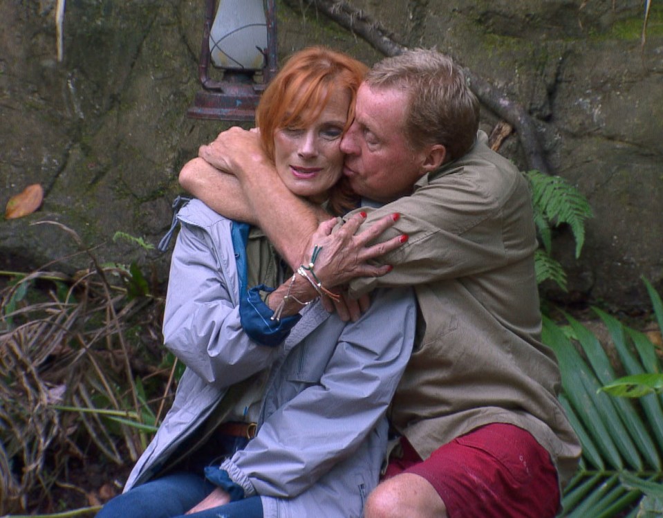 Harry and Sandra Redknapp hugging on I'm a Celebrity...Get Me Out of Here!