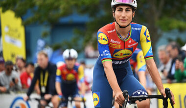 BREST, FRANCE - JULY 27: Elisa Balsamo of Italy and Team Lidl - Trek prior to the 4th Tour de France Femmes 2025, Stage 2 a 110.4km stage from Brest to Quimper / #UCIWWT / on July 27, 2025 in Brest, France. (Photo by Szymon Gruchalski/Getty Images)
