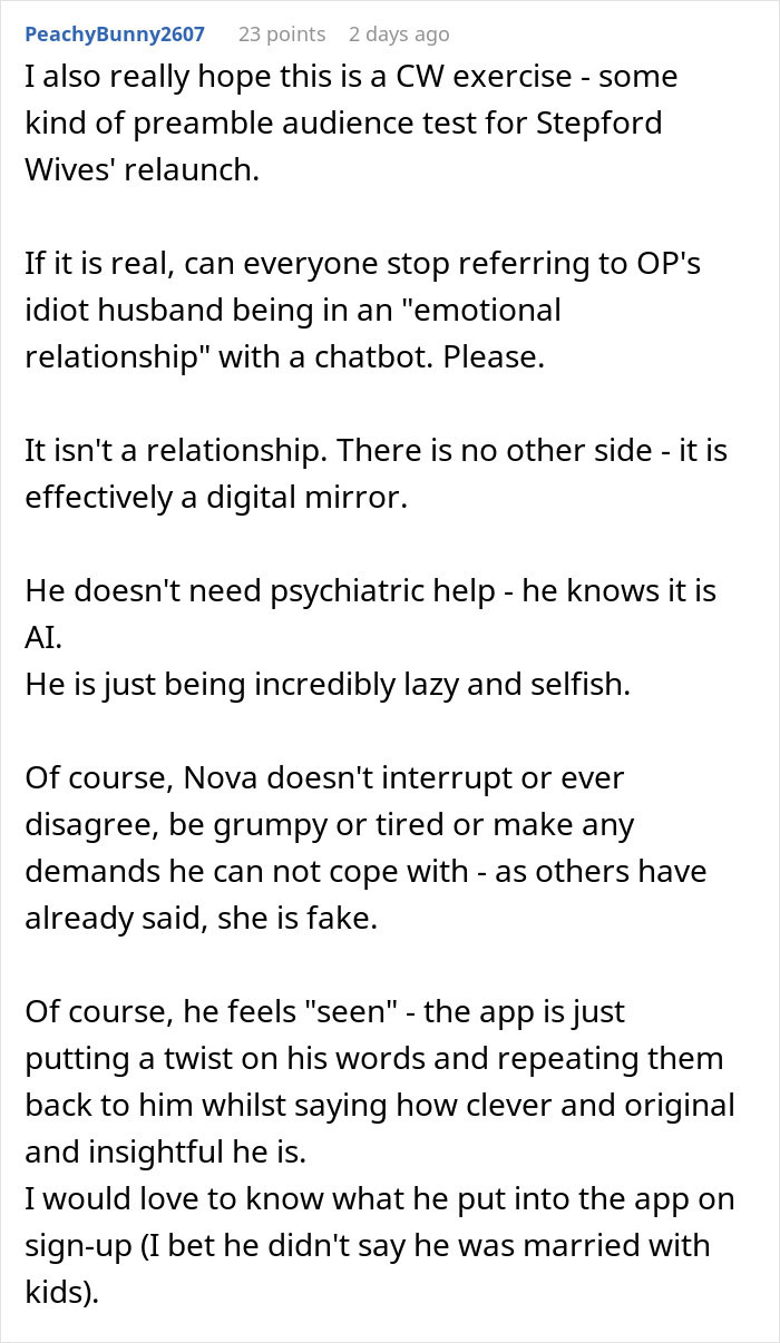Woman questions marriage after husband falls in love with AI girlfriend, exploring emotional impact and digital relationships.
