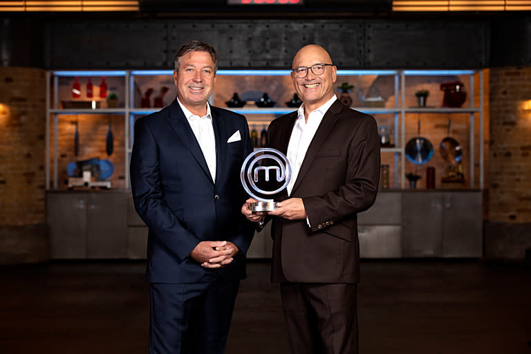 MasterChef's John Torode and Gregg Wallace pictured on the 20th series. 