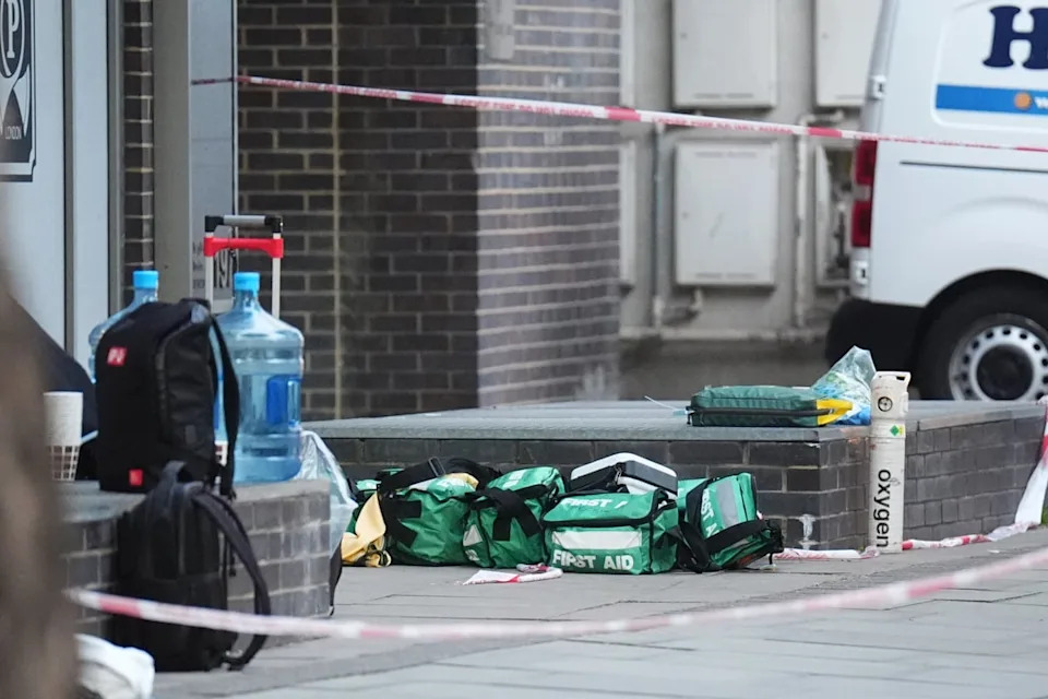 Medical bags seen at the scene (James Manning/PA Wire)