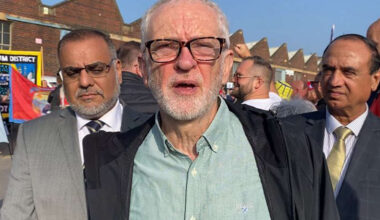 Jeremy Corbyn joins protestors in Birmingham mega picket