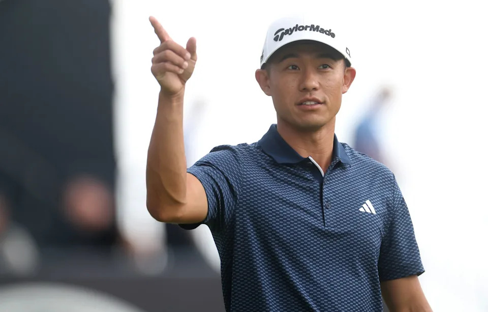 Collin Morikawa on the first hole during the second round of The 153rd Open Championship golf tournament.