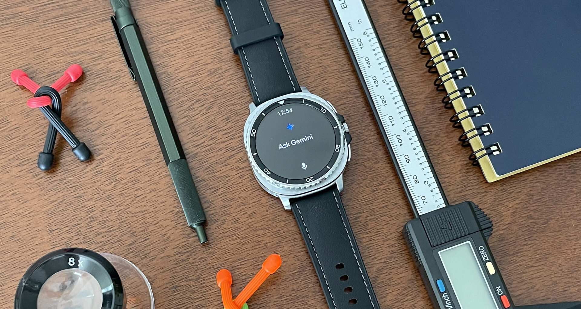 Close-up of the Samsung Galaxy Watch 8 Classic showing the Gemini AI assistant