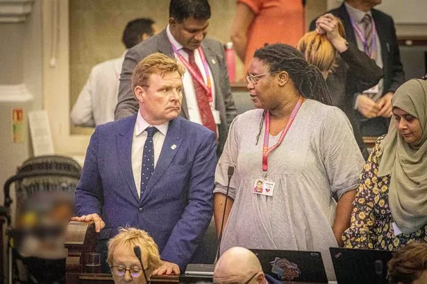 Councillor John Cotton (left) and councillor Sharon Thompson (right)