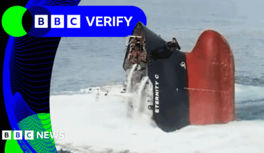 BBC Verify Live: Verified images show Red Sea ship sinking and aftermath of attack on Kyiv