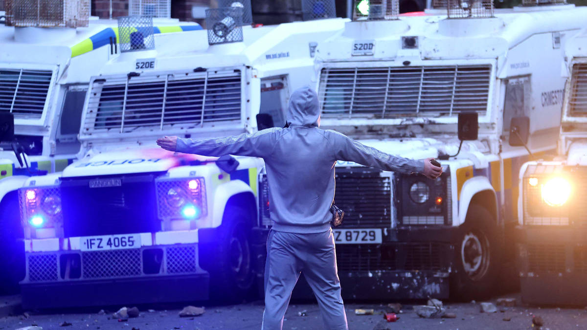More than 100 officers were hurt in Northern Ireland riots after streets of Ballymena...