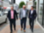 Roy Smyth, Chairperson at Ballymena BID, Tom Wiggins, Ballymena Chamber of Commerce and Industry, and Retail NI Chief Executive Glyn Roberts.   