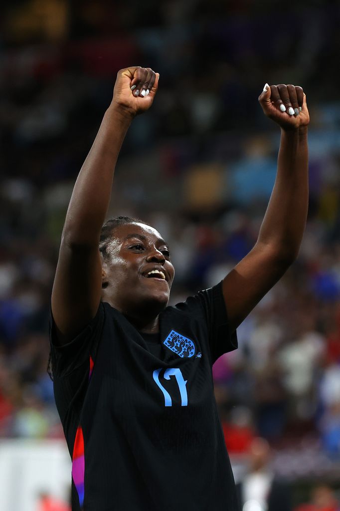 Michelle Agyemang of England celebrates after the UEFA Women's EURO 2025 Semi-Final match 