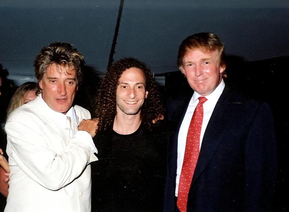 Rod Stewart with Trump in 1998