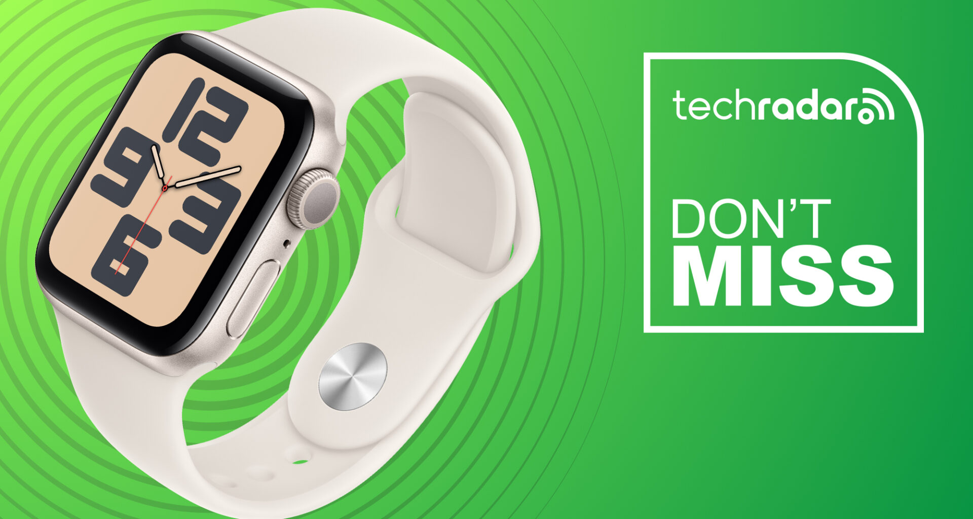 An Apple Watch on a green background