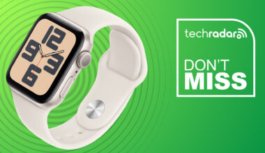 An Apple Watch on a green background