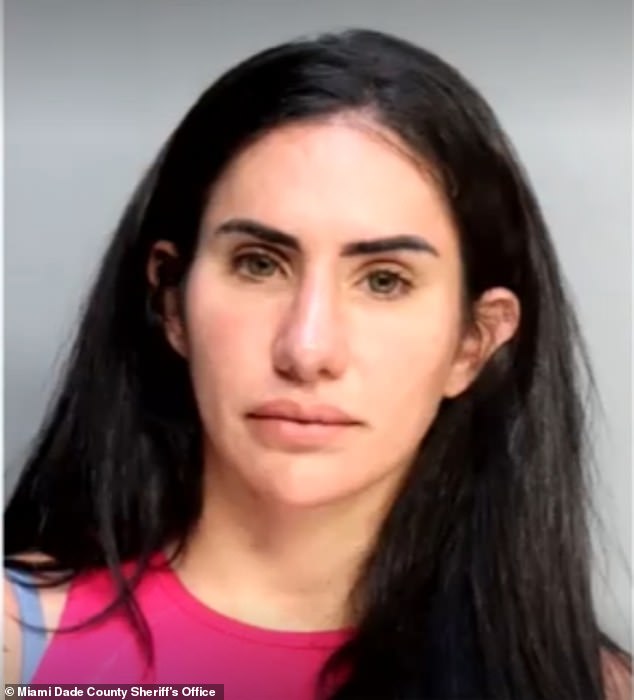 Last year she was charged with sexual cyber-harassment after allegedly hacking into her ex-boyfriend's laptop and leaking nude photos of his new lover (2024 mug shot above)