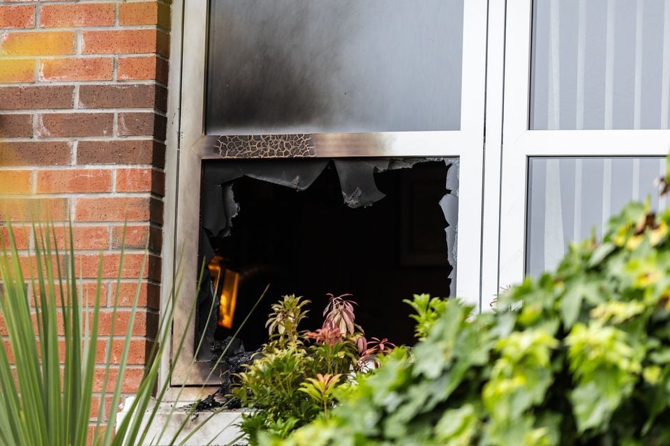Petrol bomb attack at a property in the Forthriver Road  area on the 25th July 2025 (Belfast Telegraph)
